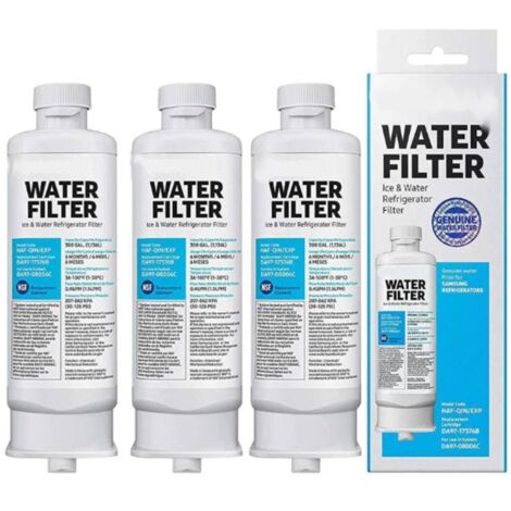 Paquete de 3 filtros de agua para refrigerador DA97-17376B (300 galones) para Samsung DA97-08006C HAF-Qin/EXP