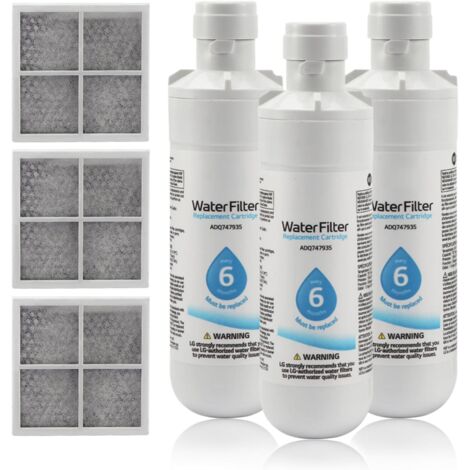 Filtro de agua para refrigerador, filtro de agua y filtro de aire para refrigerador, filtro de agua para refrigerador, filtro de eliminación de olores, repuesto de filtro de aire, repuesto para LG LT1 (1/5)