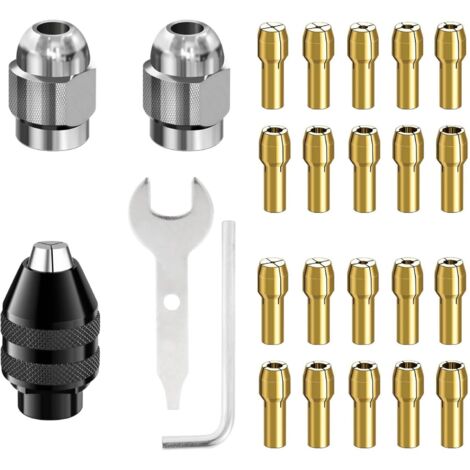 Plantilla de sujeción, pinza de latón, pinza fija, 20 piezas, portabrocas, adaptador SDS, portabrocas autoblocante, portabrocas de precisión de latón de liberación rápida, herramienta de sujeción (1/5)