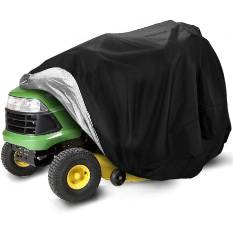 Funda protectora plegable para cortacésped, impermeable y resistente, protección UV y contra el polvo, con bolsa de almacenamiento, para herramientas de jardinería de exterior, poliéster sedoso, negro (1/5)