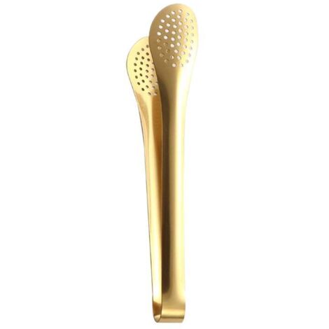 Juego de 4 pinzas de acero inoxidable para alimentos, mini pinzas para servir helado y más, utensilios de cocina y bar dorados