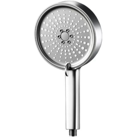 Cabezal de ducha de alta presión, cabezal de ducha de 12 cm con ahorro de agua, interruptor de parada, 5 modos de chorro, ducha de mano plateada con filtro para bañera de hidromasaje.