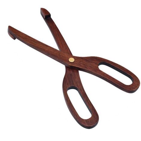 Pinzas para ensalada tipo tijera, pinzas para pan, pinzas de madera para ensalada, ideales para cocinar, acampar, barbacoas, bufés, restaurantes y panaderías. Marca Phoebe.