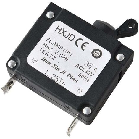 Disyuntor de generador de 35 A con interruptor de botón pulsador, disyuntor de reinicio manual para generadores de gasolina de 230 V (1/4)