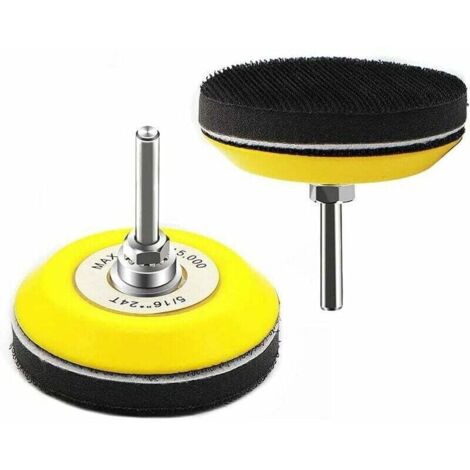 Juego de 2 discos de soporte autoadhesivos de 7,6 cm para discos de lijado con vástago de 6 mm para taladro Cisea (1/5)