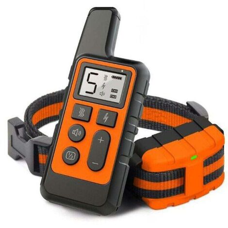 Collar de entrenamiento para perros recargable, resistente al agua, 500 m, color naranja (1/5)