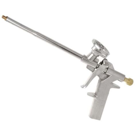 Pistola de espuma de poliuretano expandido para calafateo de construcción, pistola de espuma expandida de poliuretano de metal resistente para calafateo, relleno y sellado (dorada) (1/4)