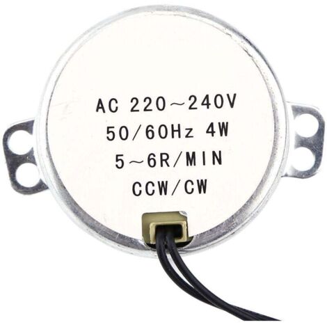 Motor síncrono con engranajes de CA 220-240 V, 4 W, sentido horario/antihorario (5-6 rpm) (1/3)