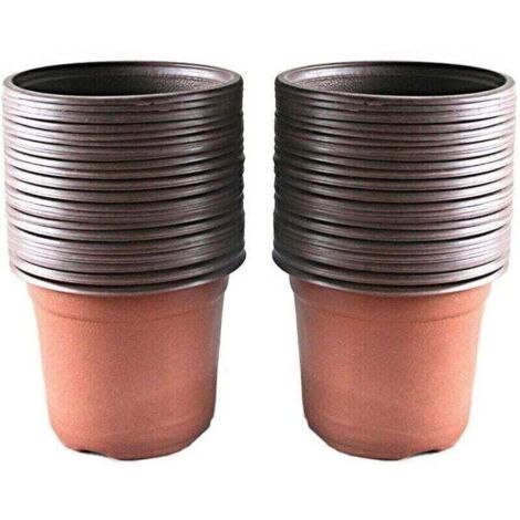 Paquete de 100 macetas de plástico de 10 cm para plántulas, suaves y flexibles, no se rompen fácilmente.