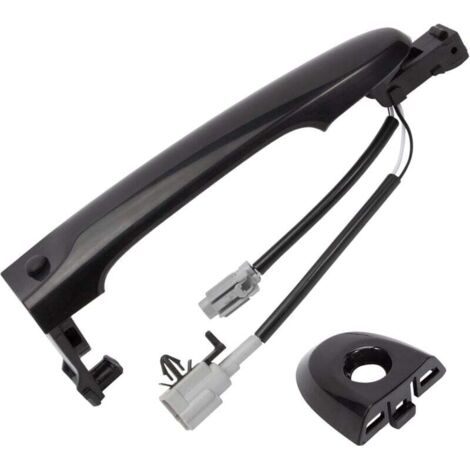 Manija exterior de puerta delantera izquierda, lado del conductor, compatible con Nissan Juke F15 2010-2022, color negro, 80644-1FA5A, 80644-3WC2A, 80640-3WC2A (1/5)