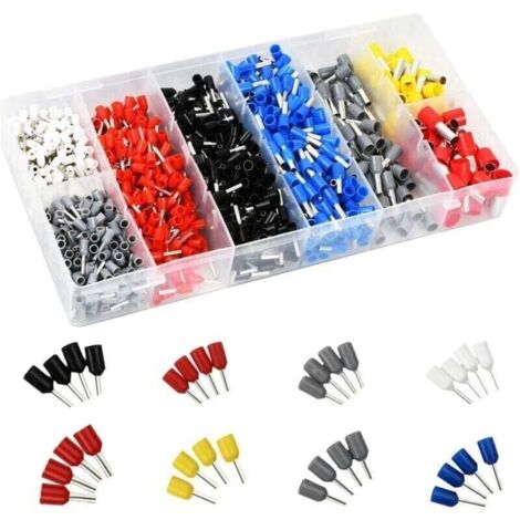 1200 terminales de crimpado para cableado eléctrico, kit para automóviles, motocicletas y electricistas.