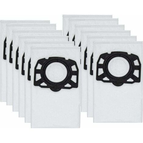 Paquete de 12 bolsas de filtro KFI 487 para aspiradoras Karcher WD4, WD5, WD6, MV4, MV5, MV6, WD4.000... WD5.999, 2.863-006.0 (1/4)