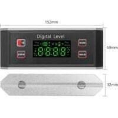 Weytoll Inclinometro Digitale Magnetico A 5 Lati – Display LCD, 4 Unità, Laser Incrociato, Per Edilizia, Falegnameria E Macchinari