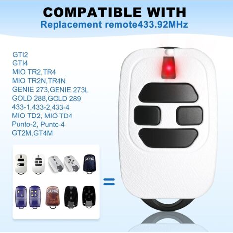 Telecomando Generico Per Cancelli DEA GT2, GTI2, Rolling Code 433.92 MHz, Luce LED Rossa (Ref-2129)