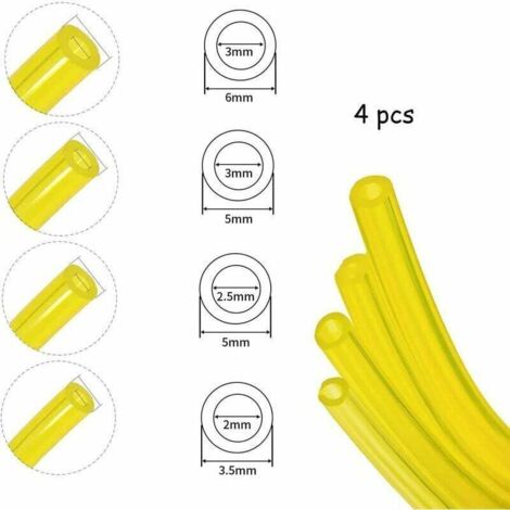 Juego de mangueras de combustible de alta resistencia, 4 unidades de 1,5 metros para sopladores, desbrozadoras, motosierras y recortadoras.