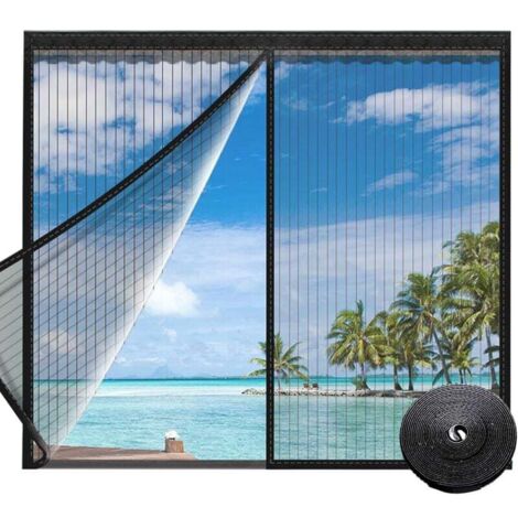 Mosquitera magnética para ventanas, sin necesidad de taladrar, con protección contra mosquitos, para ventanas y puertas de terraza (100x120 cm).