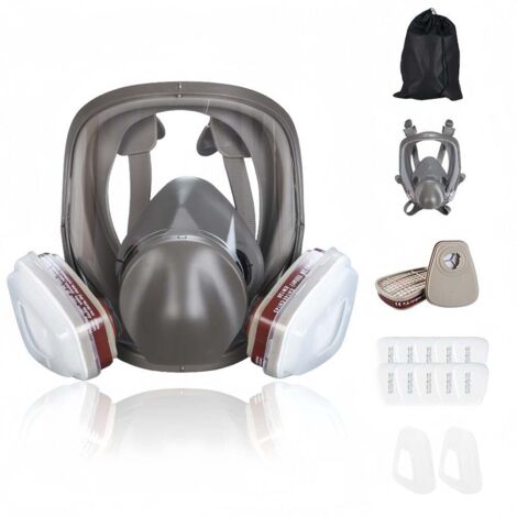 Máscara facial completa, máscara de gas, máscara antipolvo para trabajos de pintura, máscara de gas para pesticidas químicos, respirador para trabajos de decoración y pulido, máscara funcional