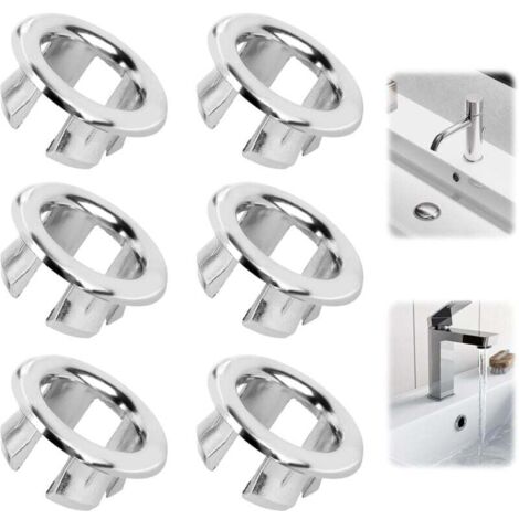Anillo de desbordamiento de fregadero, juego de 6, tapón de desbordamiento, tapa de drenaje para fregaderos, baño, cocina