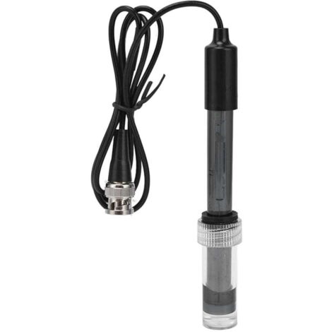 Sonda de pH con conector BNC. Electrodo de pH plano, apto para agua potable, piscinas, acuarios, acuicultura, riego y laboratorios. 0,75 m