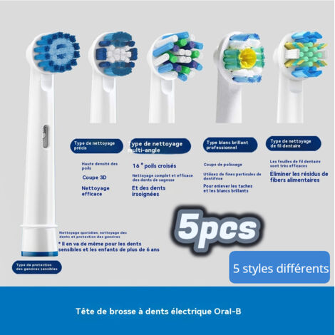 estilos diferentes adaptados al cabezal de cepillo de dientes eléctrico universal Bo.Lang Oral Bi B D12/D16/3757/3709/P2000 (1/5)