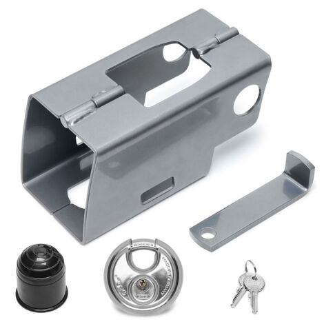Correas de bloqueo de remolque, seguridad para remolque acoplado y desacoplado, candado para remolque, seguridad de remolque de alta seguridad/gris (1/4)