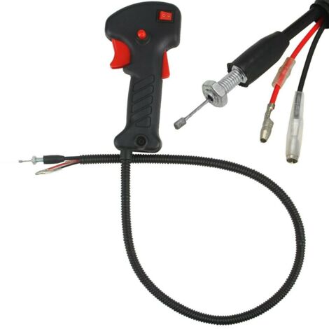 Cable del gatillo del acelerador del interruptor de la manija de la cortadora de césped desbrozadora (1/2)