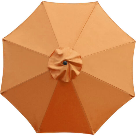 Toldo de repuesto de 8 varillas para sombrillas de jardín, patio, jardín, playa, piscina y mercado (solo toldo), color naranja