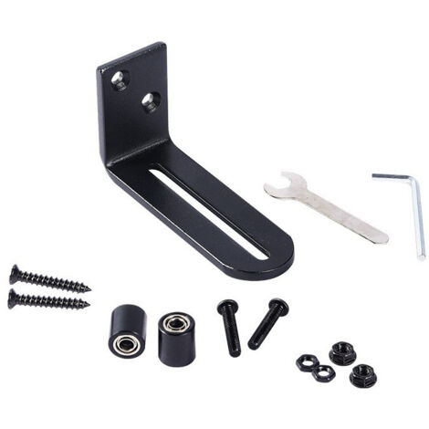 Juego de puerta corrediza, guías de suelo para puerta corrediza de granero, soporte de pared ajustable para guía de suelo de puerta corrediza de acero al carbono