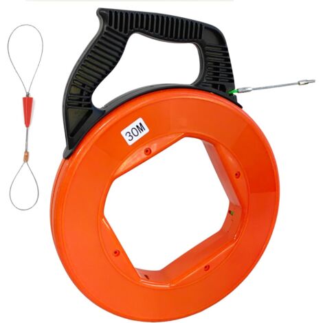 Tirador de cables, pasador de electricista, kit tirador de cables de 30 m, tirador de cables en espiral flexible, tirador de cables para instalación de cables (1/5)