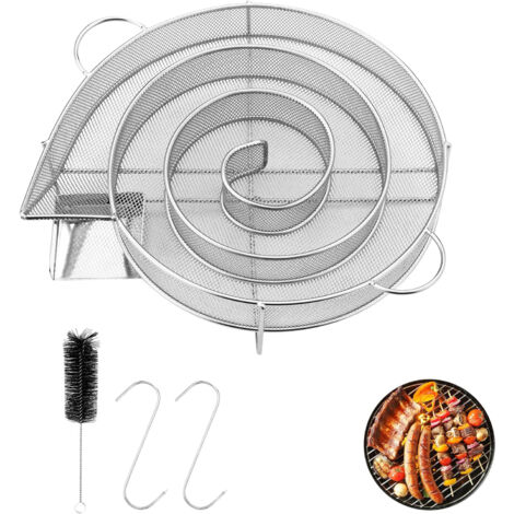 Ahumador redondo de acero inoxidable de alta calidad, ahumador en frío para ahumadero con cepillo y gancho, ahumador de carne para ahumadero y horno ahumador, reutilizable (1/5)