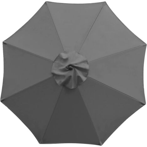 Toldo de repuesto de 8 varillas para sombrilla de jardín, patio, jardín, playa, piscina o mercado (solo toldo), color gris