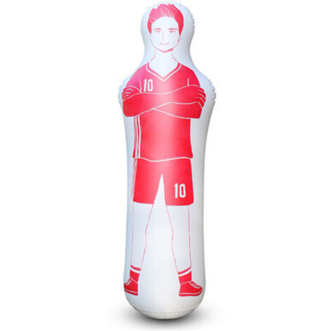 Muñeco de fútbol inflable, modelo de aire, PC ambiental engrosado que no se desmorona, saco de boxeo de cuerpo completo, pared humana inflable multifuncional (2 piezas)/rojo (1/5)