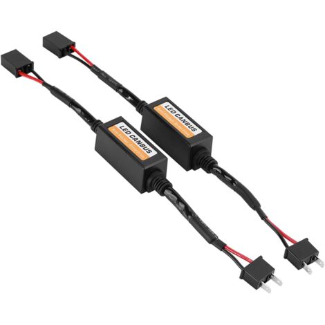 Decodificador de faros LED para coche de 2 piezas, decodificador de faros LED Canbus, dispositivo antiparpadeo, resistencia de eliminación de errores, decodificador antiparpadeo de faros LED para coch