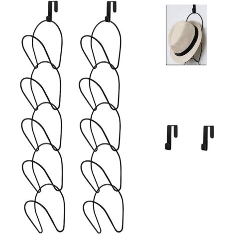 Juego de 10 percheros para sombreros, perchero de almacenamiento, organizador de armario, expositor de gorras de béisbol, perchero para bufandas, bolsos, toallas, ropa, corbatas, montaje en pared con 
