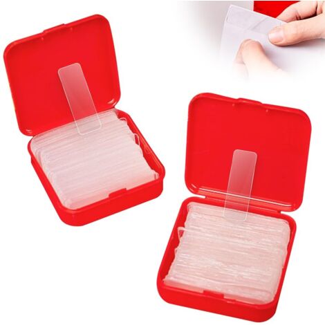 Cinta adhesiva de doble cara, extra fuerte, nano, no deja rastro, extraíble, reutilizable y lavable para cocina, hogar u oficina (2 cajas de 120 unidades) (1/5)