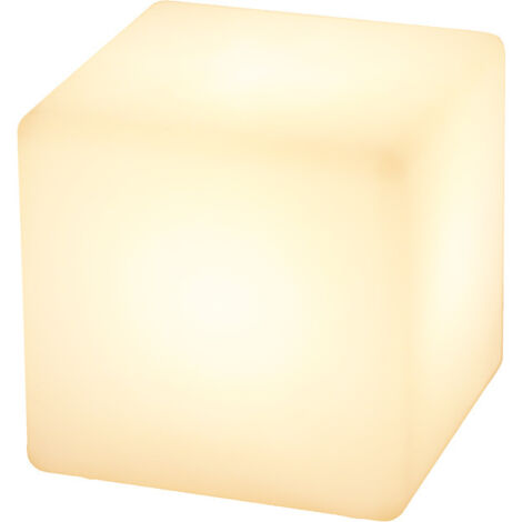 Cubo de luz LED recargable de 8 pulgadas que cambia de color, luz de ambiente relajante regulable con control remoto, tricolor, resistente al agua para el hogar, patio, fiestas, iluminación ambiental (1/4)
