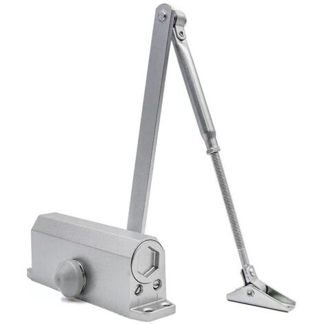 Cierrapuertas automático regulable con 60 kg de fuerza de retención/muelle de puerta con sistema hidráulico/cierrapuertas automático/cierrapuertas de novia/amortiguador de puerta (plata) (1/4)