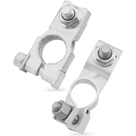Conjunto de terminales de batería positivos y negativos para Toyota 4Runner, Corolla, RAV4 (2007-2023), reemplazo para Lexus (2002-2023) 90982-05054, 90982-06059 con tuerca, color plateado. (1/5)