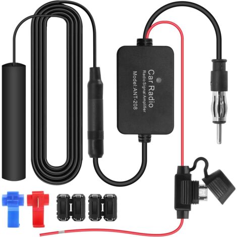 Amplificador de antena de radio para coche, antena DAB de 12 V compatible con radio DAB/FM/AM, antena DAB/FM para radios modificadas, antena para vehículos, camping y SUV.