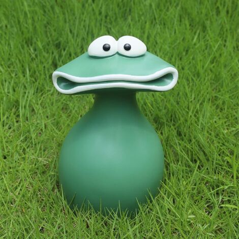 Estatua de rana de jardín, de boca grande, hecha a mano e impermeable, ideal para decorar patios, balcones y jardines. Regalo de jardinería (rana grande). (1/5)