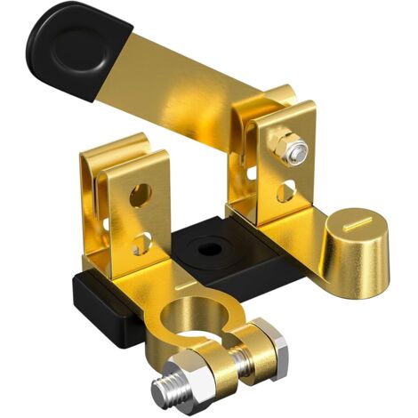 Interruptor de desconexión de batería, interruptor de desconexión de batería de columna superior de 12 V 24 V, adecuado para automóviles, barcos, autocaravanas, vehículos todoterreno (terminal negativ (1/5)