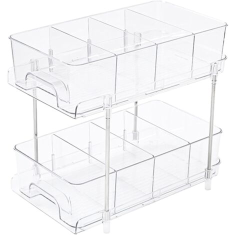 Unidad de almacenamiento debajo del fregadero, caja de almacenamiento de cosméticos de oficina, organizador debajo del fregadero de cocina, estante deslizante multifuncional debajo del fregadero para