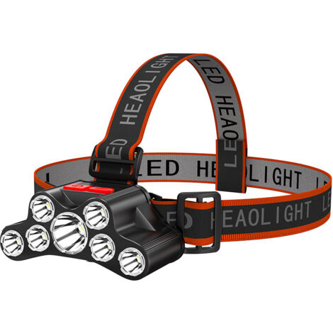 Linterna frontal recargable de luz alta, linterna superbrillante, iluminación portátil para exteriores, luz de pesca impermeable/linterna frontal LED T26-7: batería 18650
