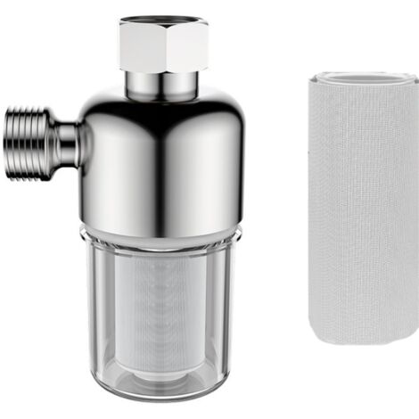 Filtro de ducha para agua dura, reutilizable, con roscas internas y externas de 1/2 pulgada, filtra eficazmente las impurezas del agua, apto para calentadores de agua. (1/5)