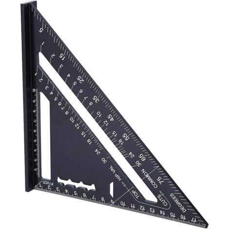 Guía de medición para transportador de techo triangular, guía de diseño de óxido, transportador de ángulos triangulares con graduaciones claras para fabricantes, constructores de viviendas y aficionad (1/5)