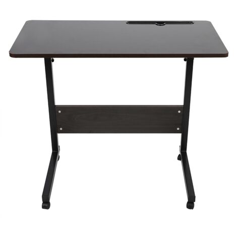 Escritorio de estudio ajustable para computadora portátil, mesa extraíble para teléfono móvil (nogal oscuro)