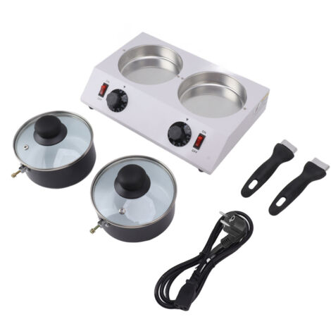 Fundidora de chocolate de 2 tanques, olla eléctrica de temperatura constante para repostería, 80 W, enchufe europeo, 220 V