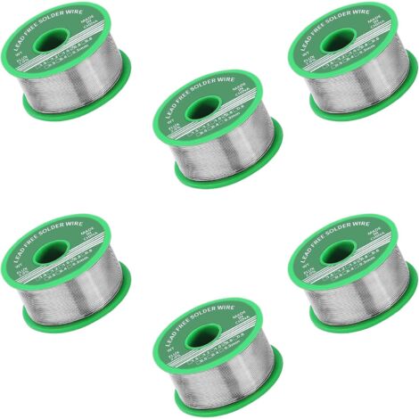 Soldadura de 0,8 mm, soldadura sin plomo con núcleo de resina, 20 g de fundente, hilo de soldadura, hilo de soldadura para reparación y bricolaje de componentes eléctricos electrónicos / Paquete de 6