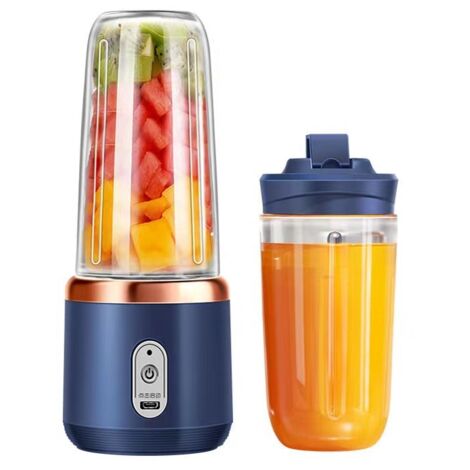 Licuadora portátil para batidos, mini licuadora USB para batidos, batidora de pie con 2 botellas de 400 ml sin BPA, para batidos, helados y bebidas de frutas y verduras.