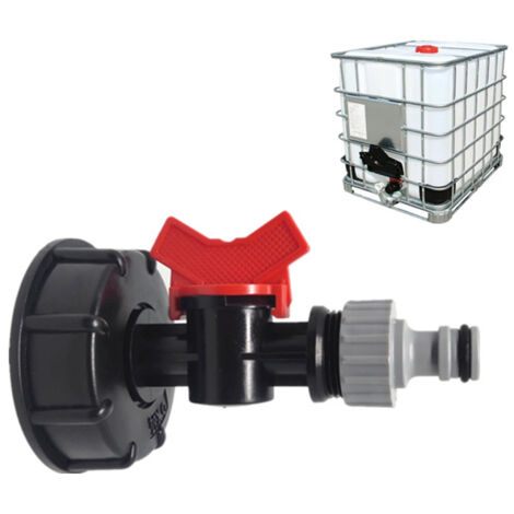 Adaptador para manguera de agua IBC, para tanque de agua IBC S60X6 con grifo para riego agrícola, jardín, balcón/válvula desviadora de agua S606 con boquilla
